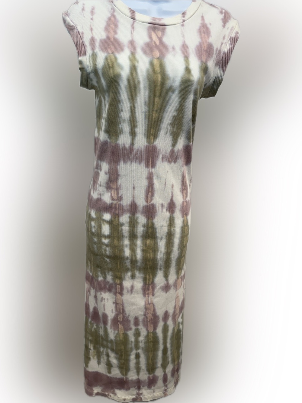 Young Fabulous & Broke Tie-Dye Maxi Dress in Pink, Olive & Cream